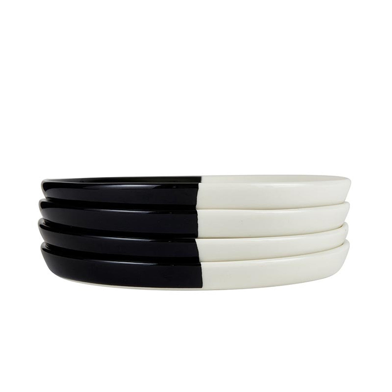 Glossy Black + White Glass Dip Plate