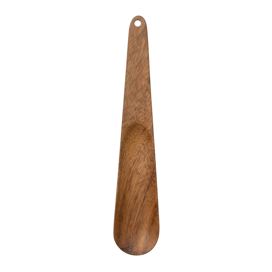 9" Hand-Carved Acacia Wood Scoop