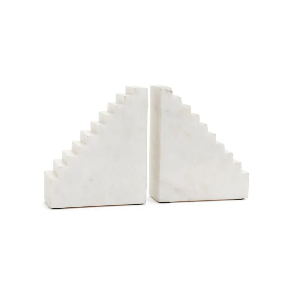 White Marble Stair Bookends