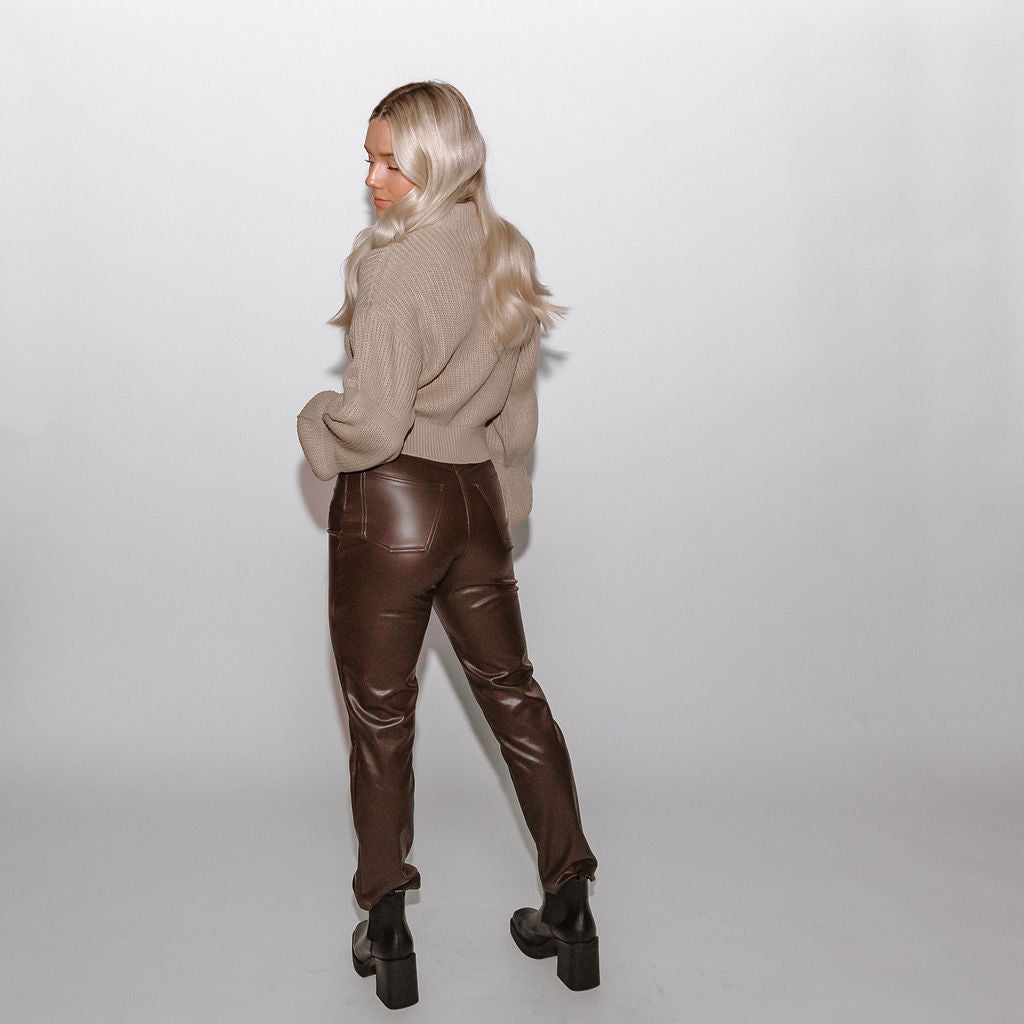 Kennedy Vegan Leather Five Pocket Trousers