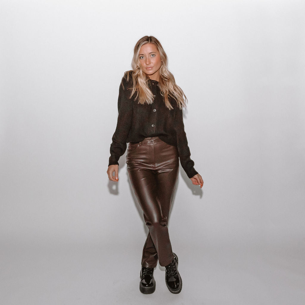 Kennedy Vegan Leather Five Pocket Trousers