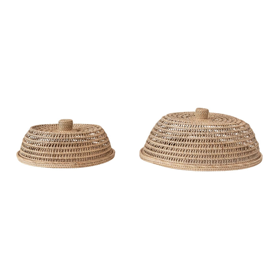 Hand Woven Rattan Tray with Cover