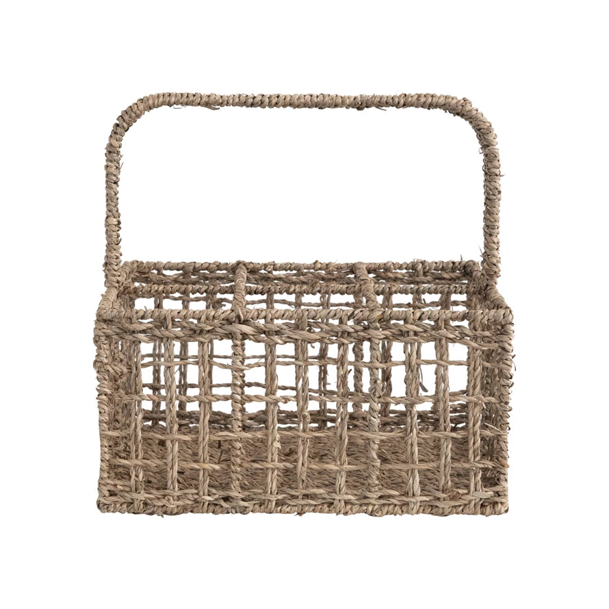 Hand Woven Seagrass Caddy + Handle