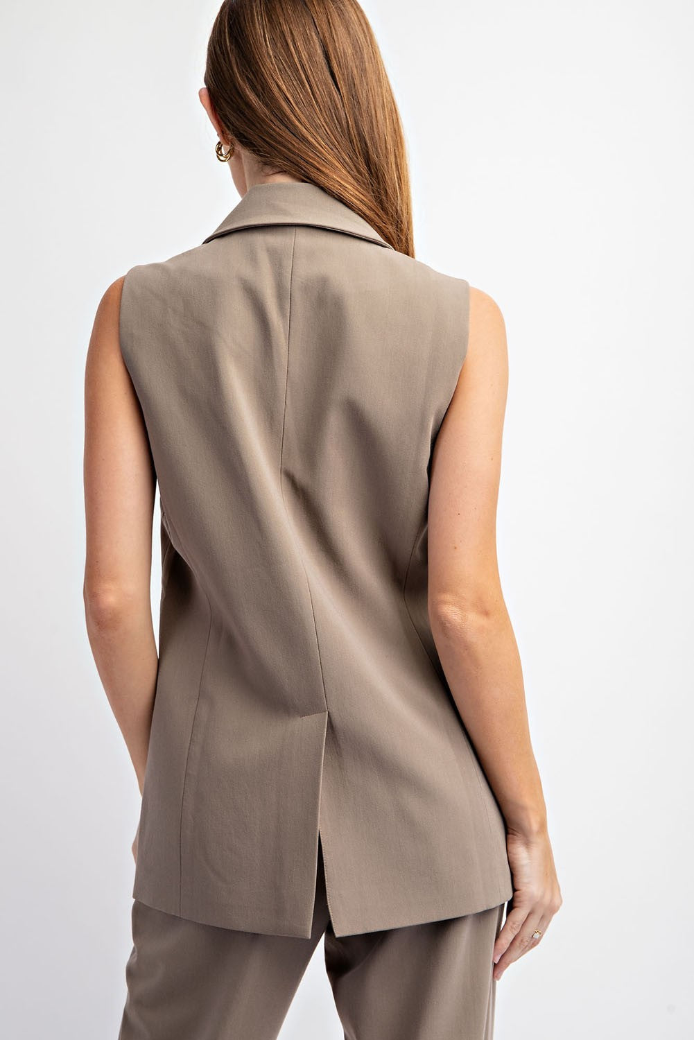 Polly Woven Vest- Olive