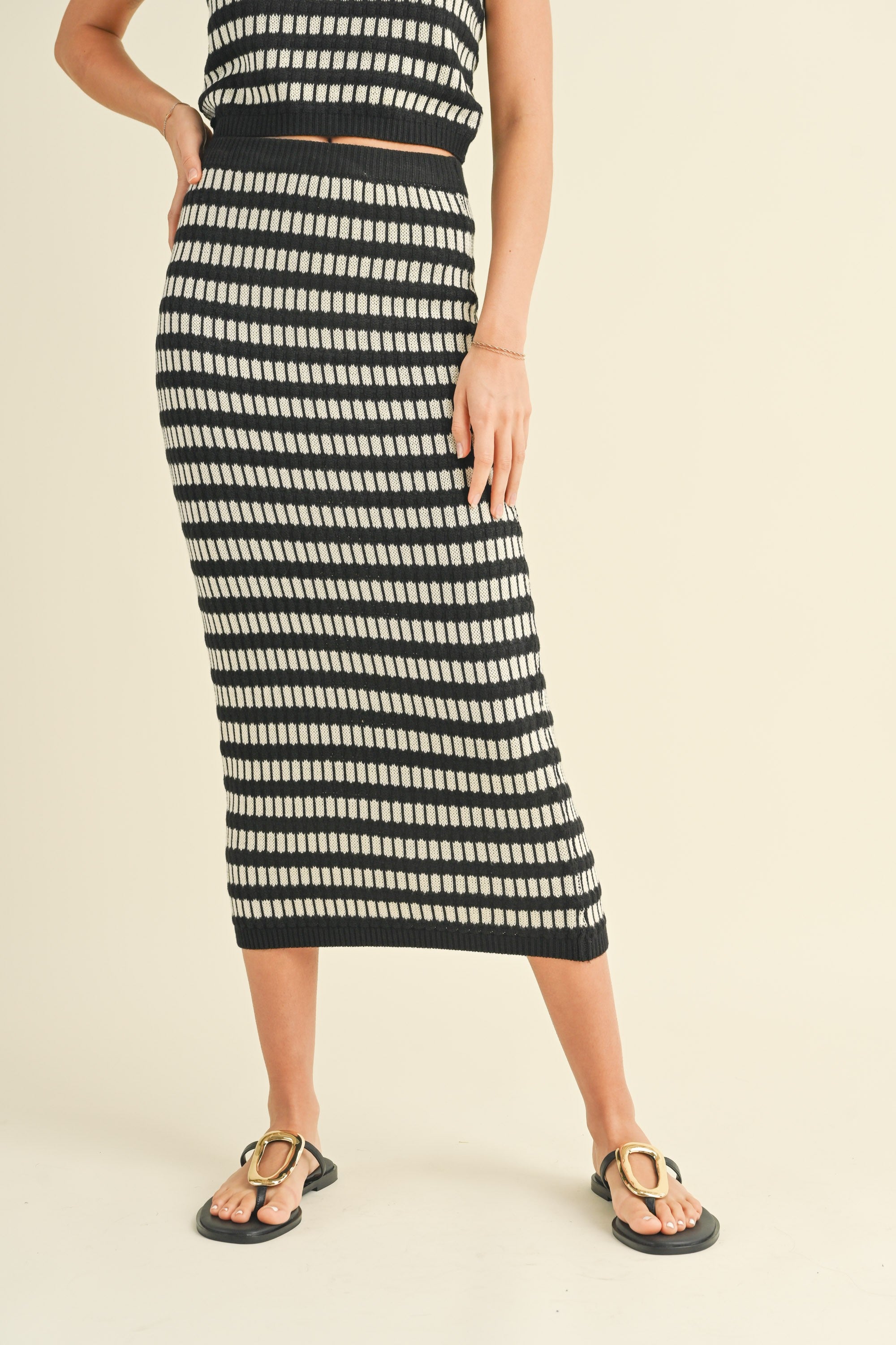 Evelyn Striped Knit Skirt