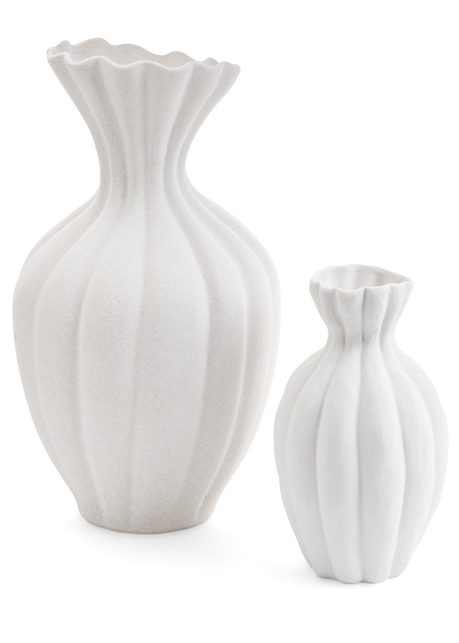 Matte White Irregular Vase- Large