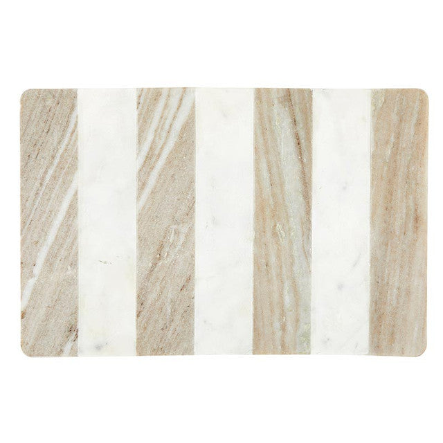 White Marble + Tan Stripe Board