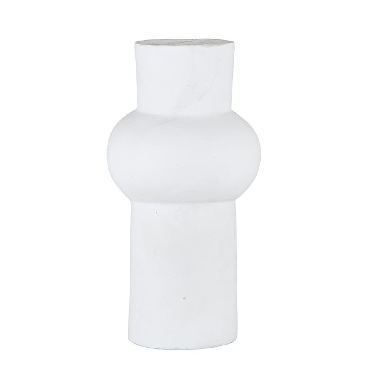 Medium White Paper Mache Vase