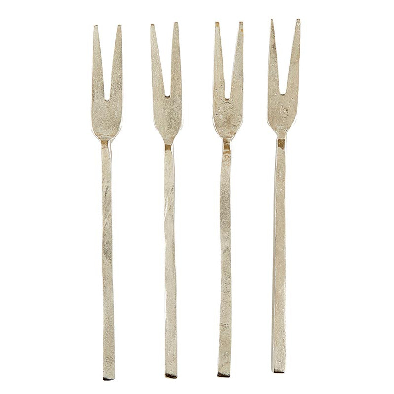 Silver Hammered Appetizer Forks