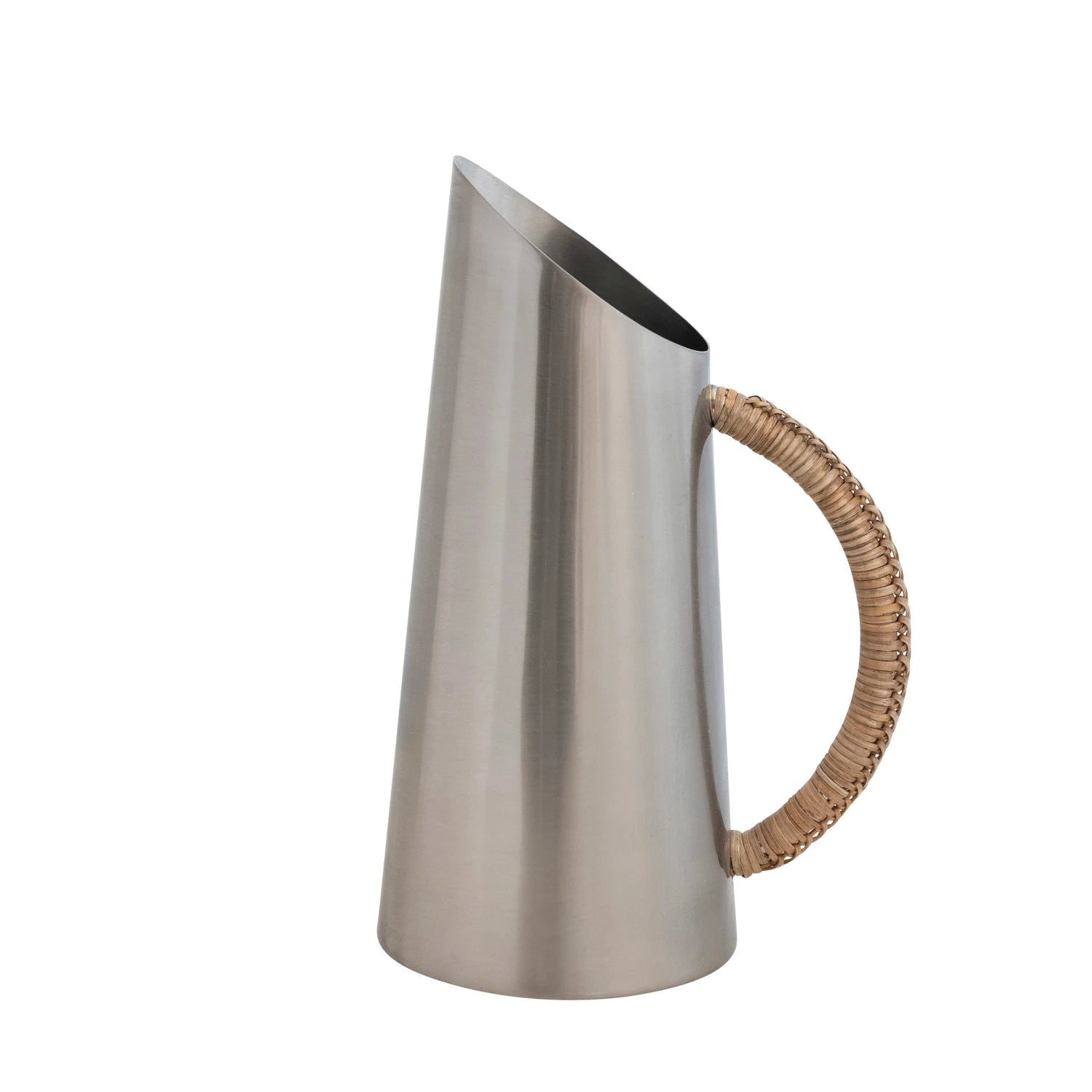Stainless Steel Pitcher + Rattan Wrapped Handle