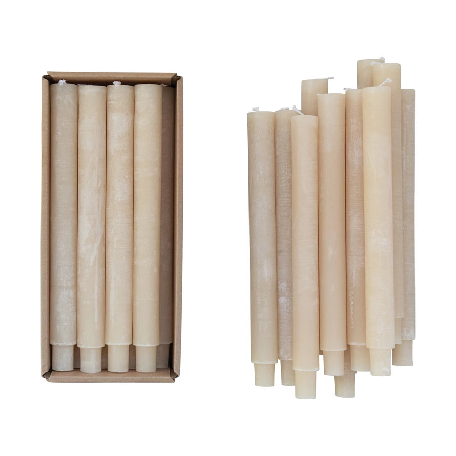 Unscented Powder Taper Candles- Set of 2