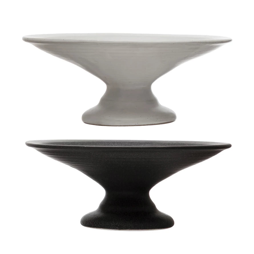 Black Large Stoneware Pedestal
