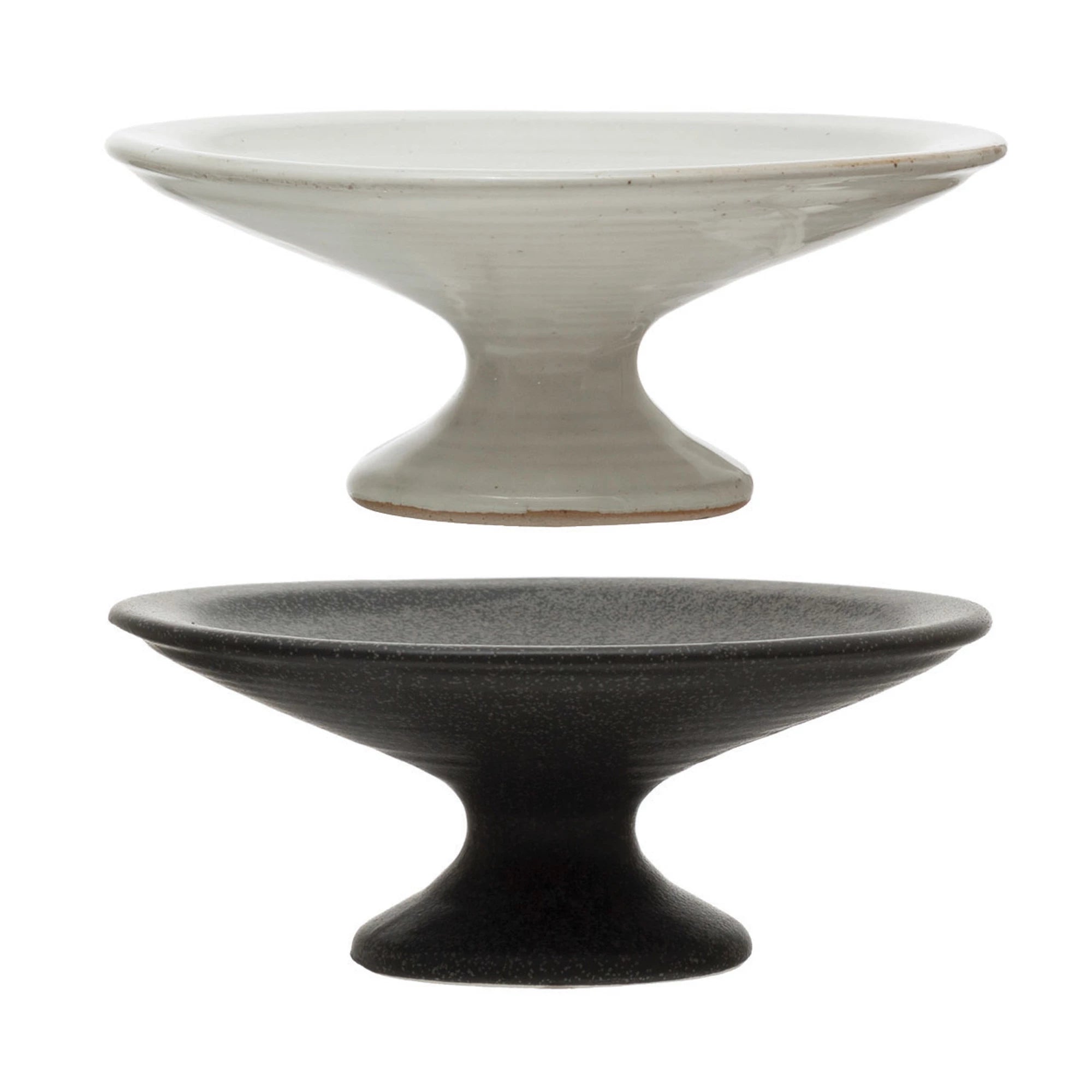 Black Medium Stoneware Pedestal