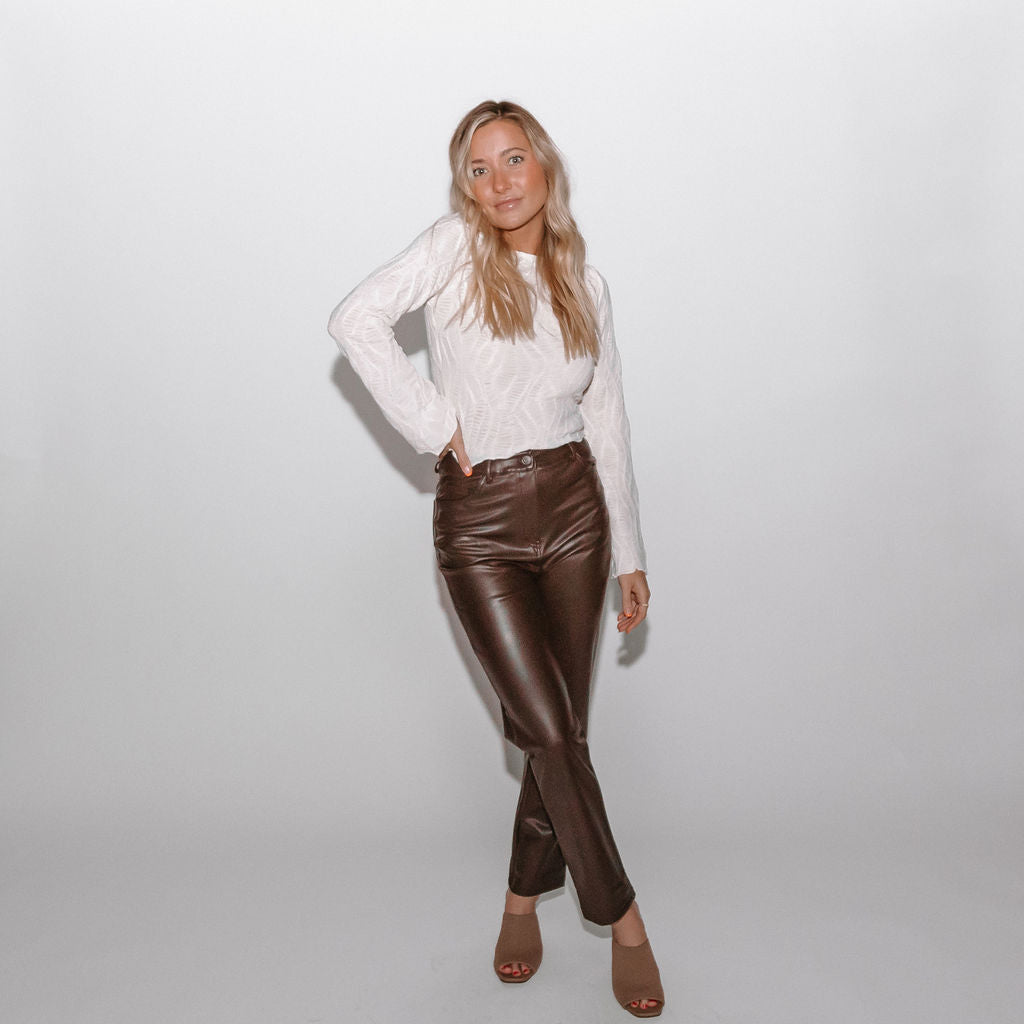 Kennedy Vegan Leather Five Pocket Trousers