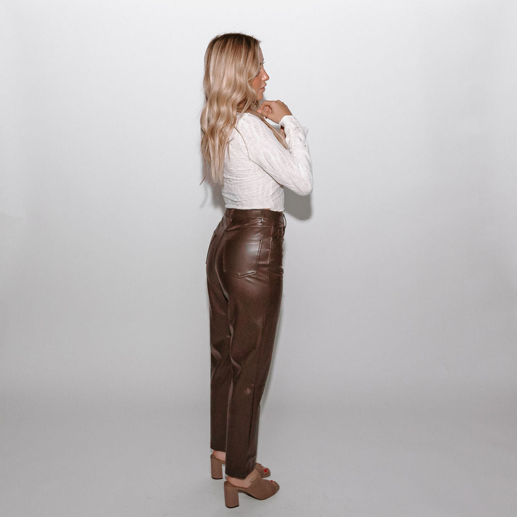 Kennedy Vegan Leather Five Pocket Trousers