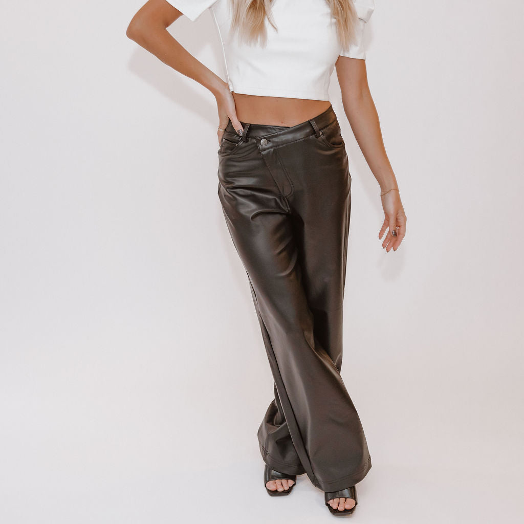 Amber Vegan Leather Criss Cross Trouser