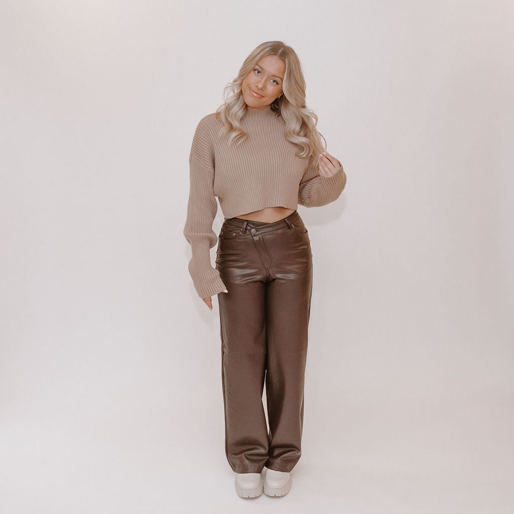 Amber Vegan Leather Criss Cross Trouser