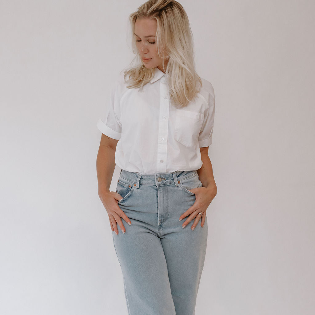 Taite Structured Button Down T- Shirt