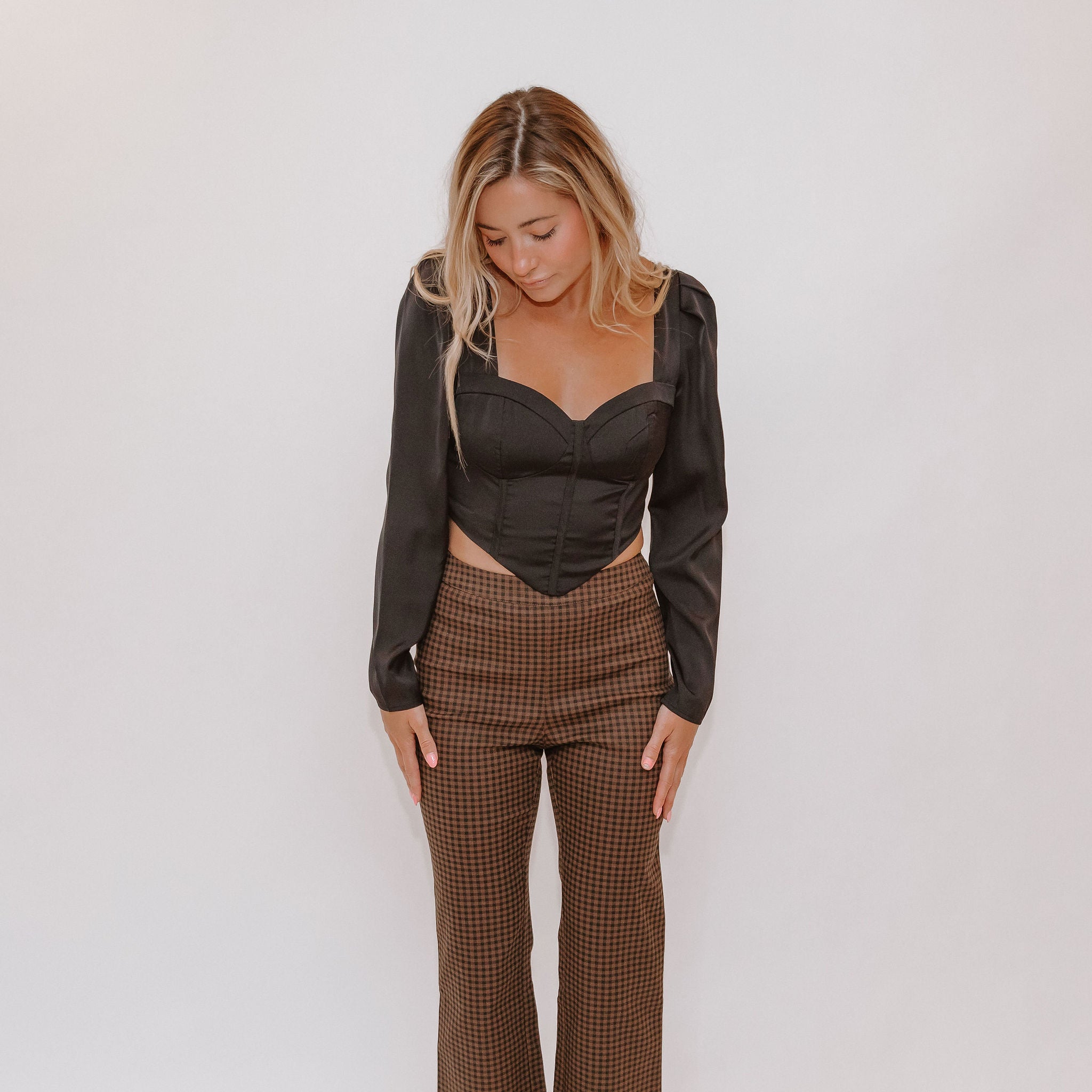 Rema Gingham Straight Trousers