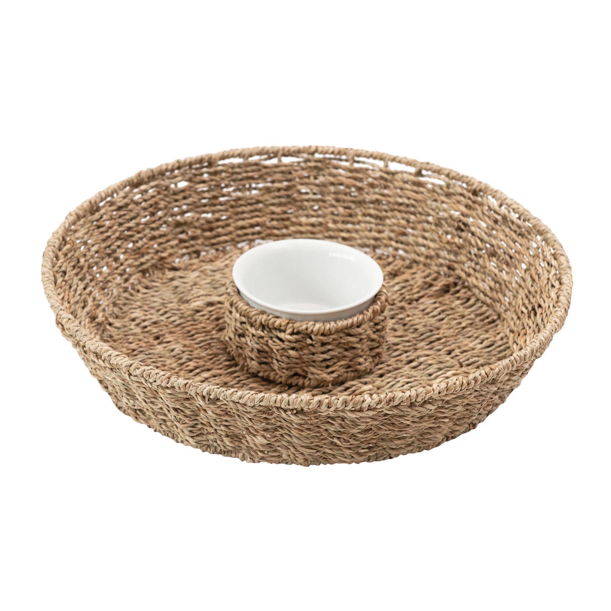 Hand Woven Seagrass Chip + Dip Basket