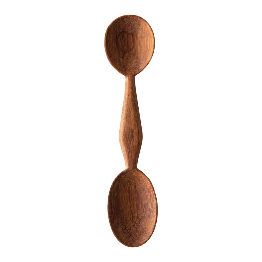 Hand Carved Two-Sided Wood Spoon
