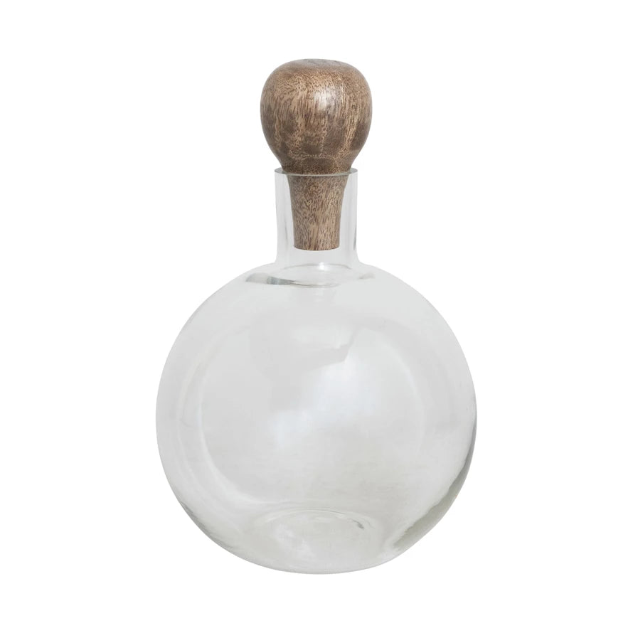 48oz Glass Decanter with Mango Wood Stopper